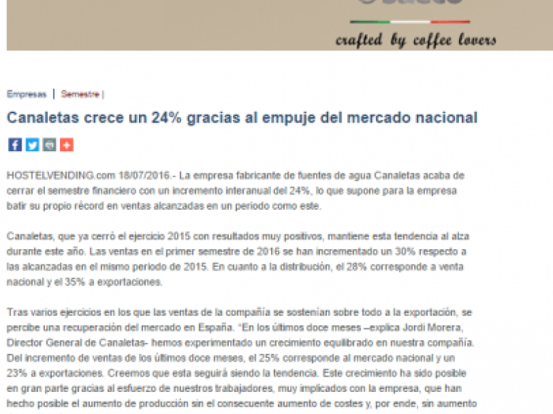 CANALETAS CRECE UN 24% 