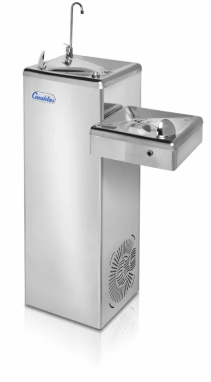  M-6APULVMV (Accesible silla ruedas)
-Surtidor agua fría
-Llenavasos/botellines agua fría
-Fuente de pie: Pulsador manual
-Accesorio MV: célula proximidad
-Conforme: ADA (Americans with&nbsp;Disabilities Act),Institut Guttmann
